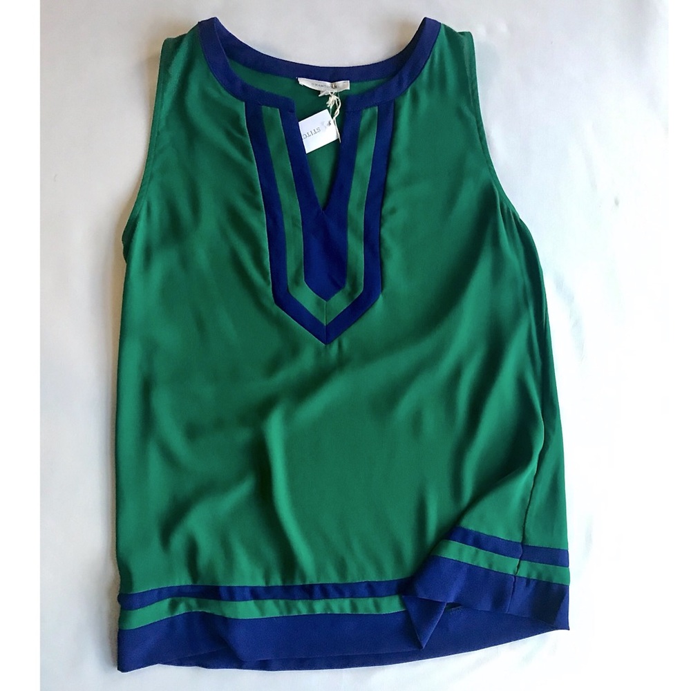 NWT 41Hawton Blouse Green Tunic Blouse Sleeveless